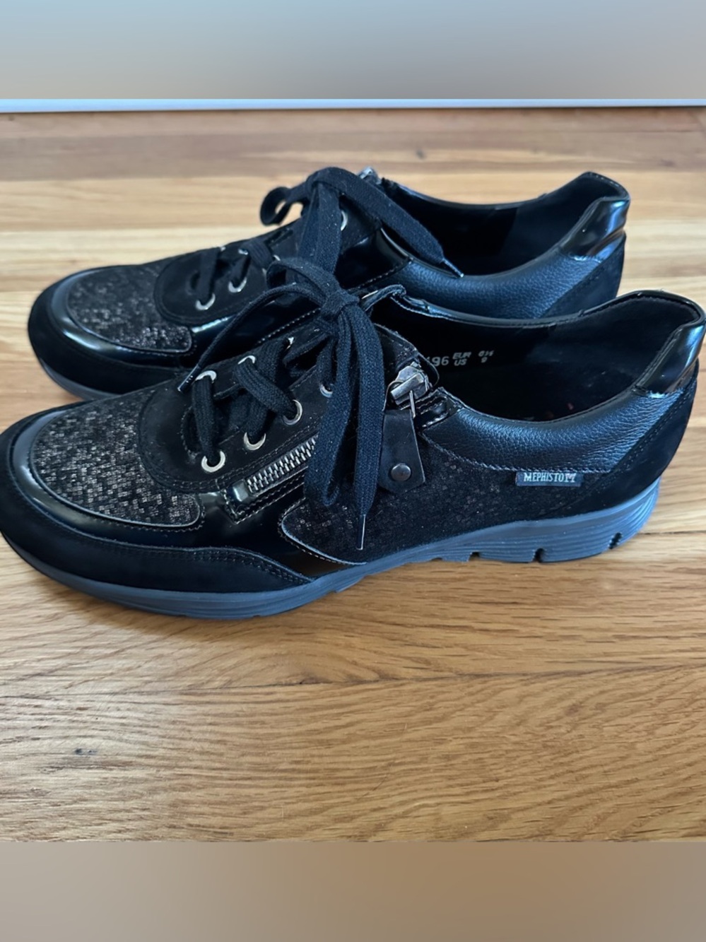 Mephisto Ylona Leather Side Zip Oxford Sneakers